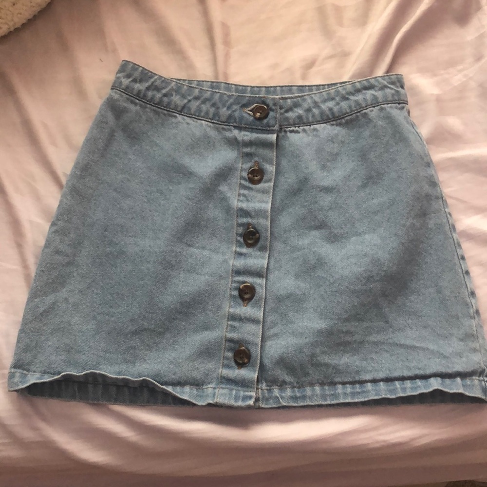 Button Up Denim Skirt